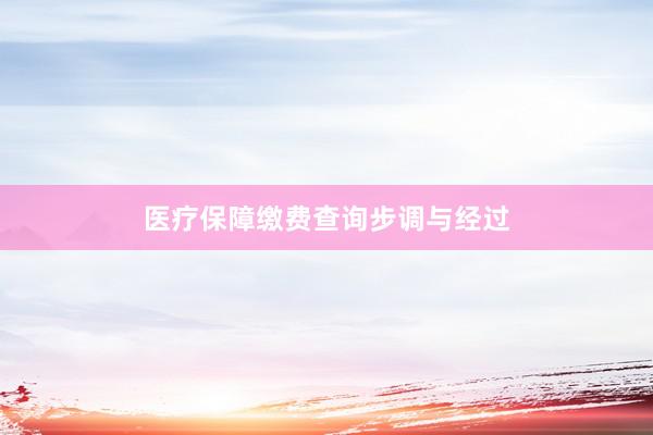 医疗保障缴费查询步调与经过
